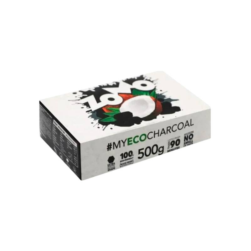 CARVÃO VEGETAL CASCA DE COCO 500g - ZOMO
